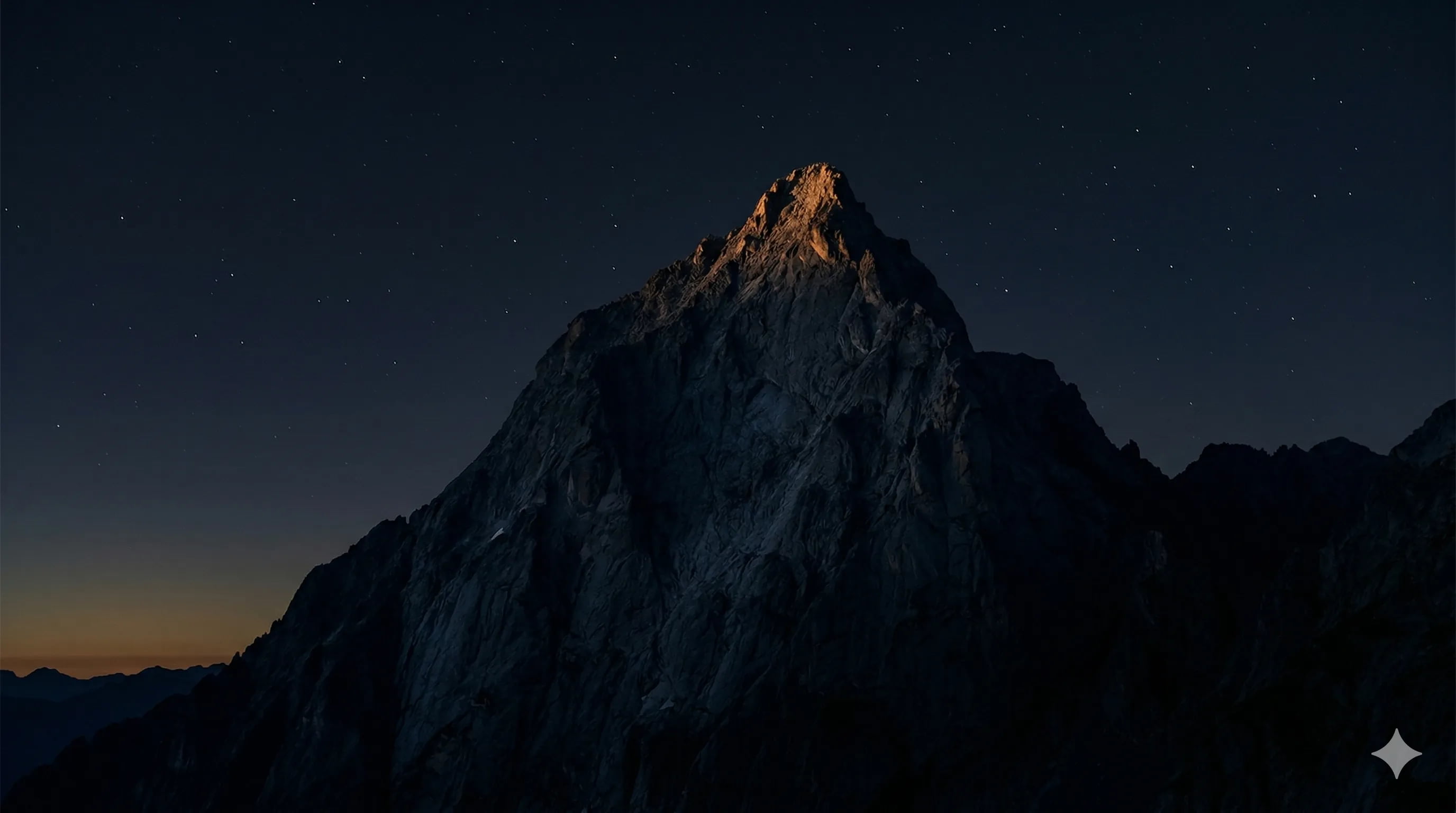 Mountain peak at first light