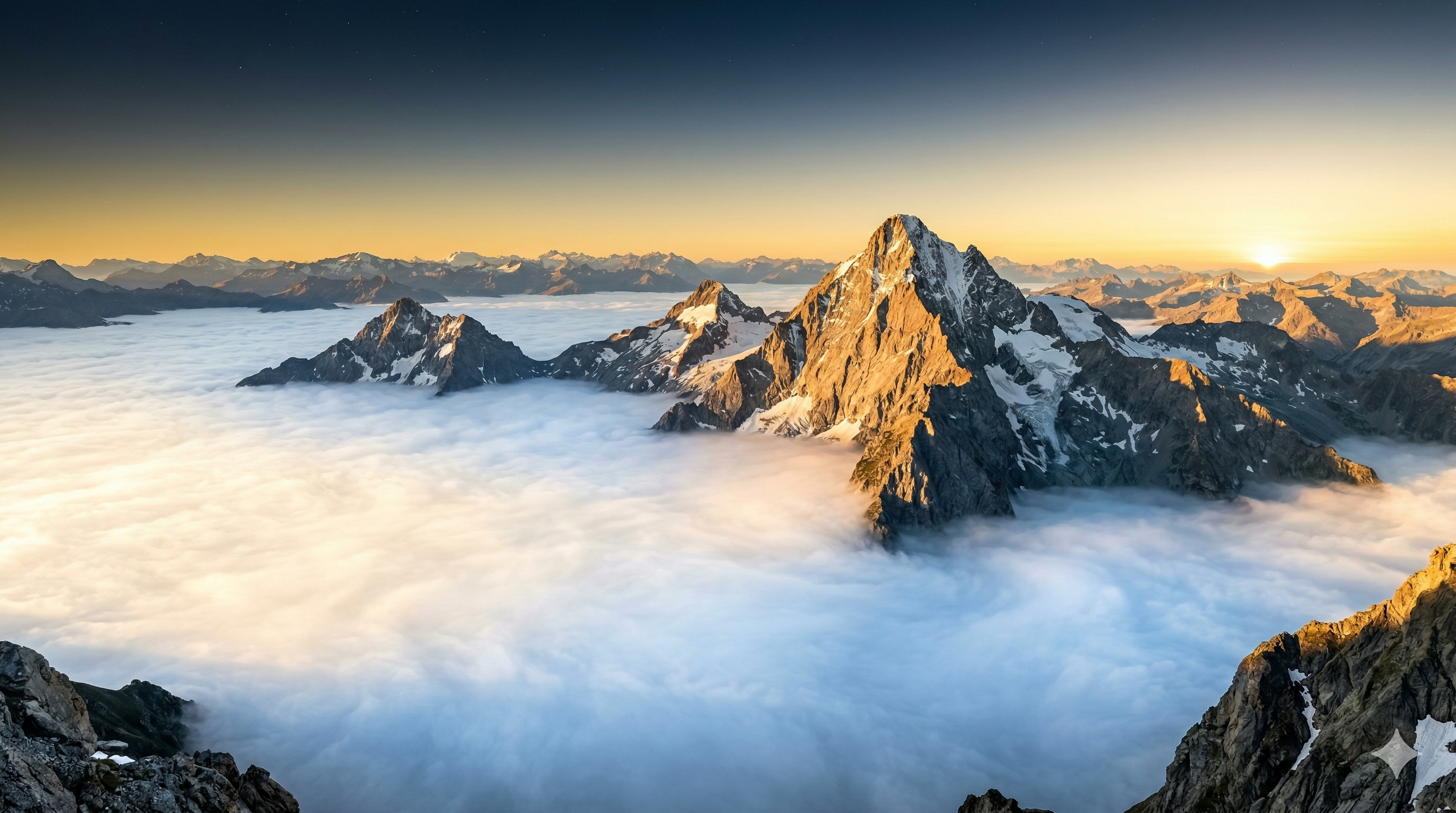 Sea of fog at golden hour
